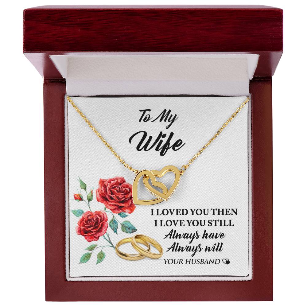 Perfect Gift For Wife! She Will Love It! Interlocking Hearts Necklace