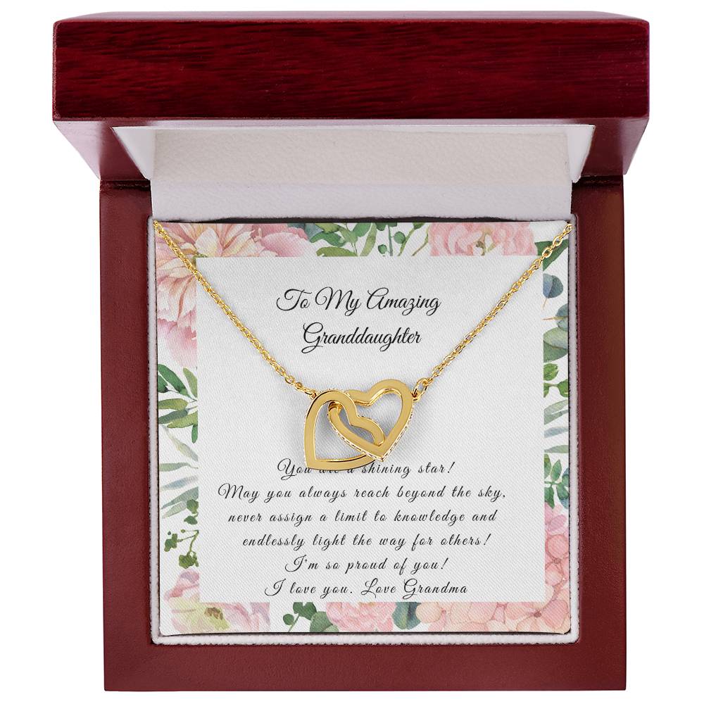 Graduation Or Just To Say How Proud You Are!-You Are A Shining Star! Interlocking Hearts Necklace