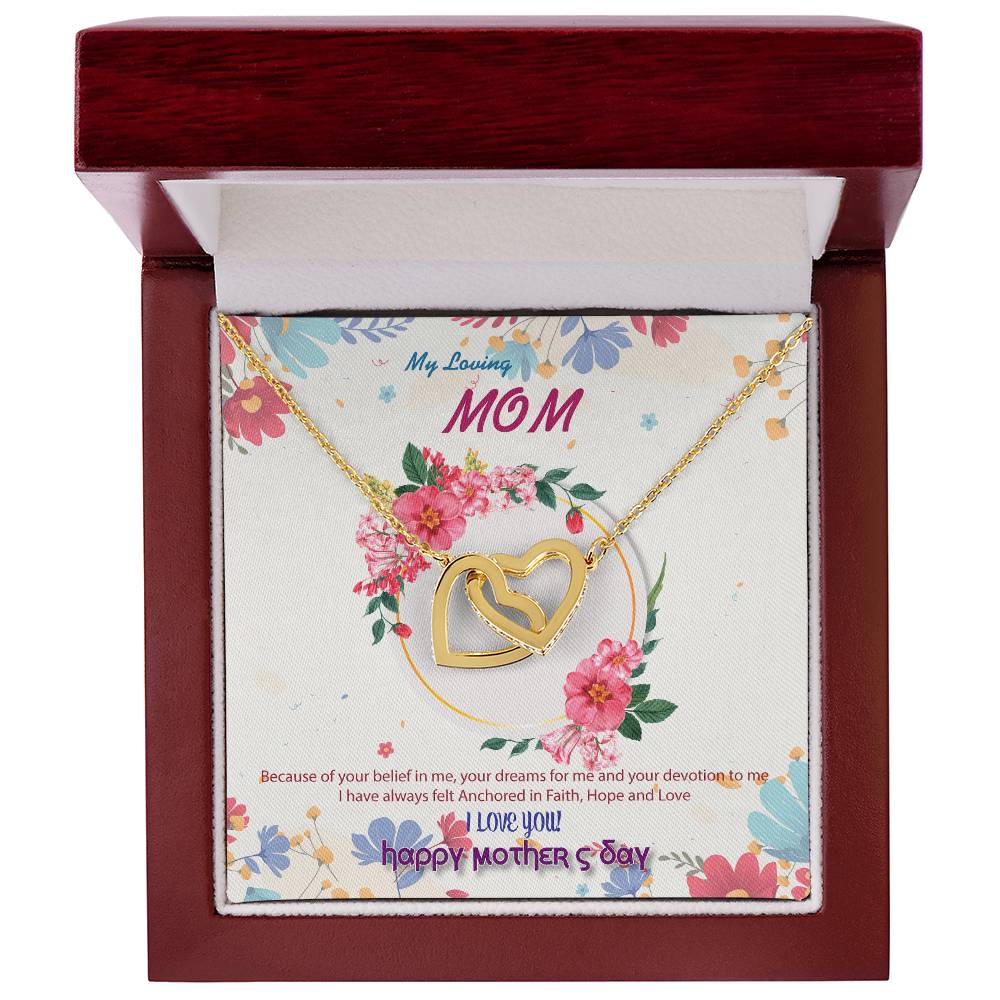 To My Mom Interlocking Hearts Necklace