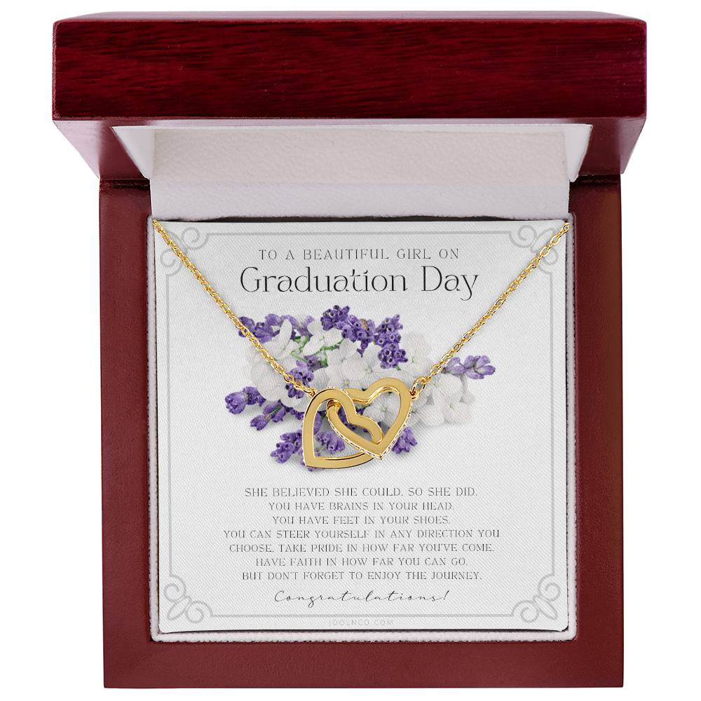 Graduation Gift Necklace For Daughter College Graduation Gift For Her High School Senior Graduation Mba Phd Master Class Of Interlocking Hearts Necklace