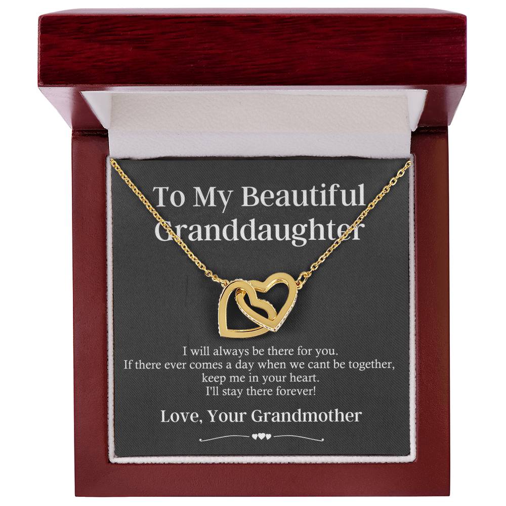 Gift To My Granddaughter - I Will Always Be There For You Interlocking Hearts Necklace
