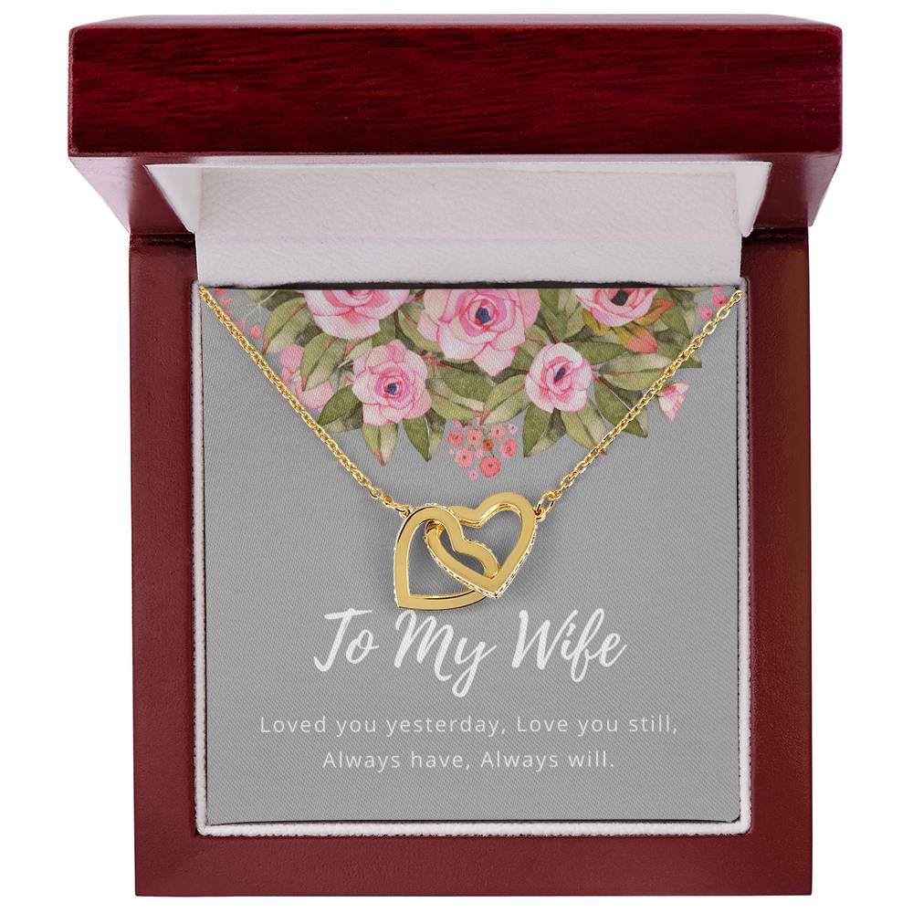 To My Wife Interlocking Heart Necklace Interlocking Hearts Necklace