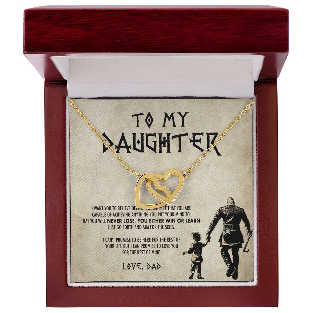 To My Daughter Two Hearts Interlocking Hearts Necklace
