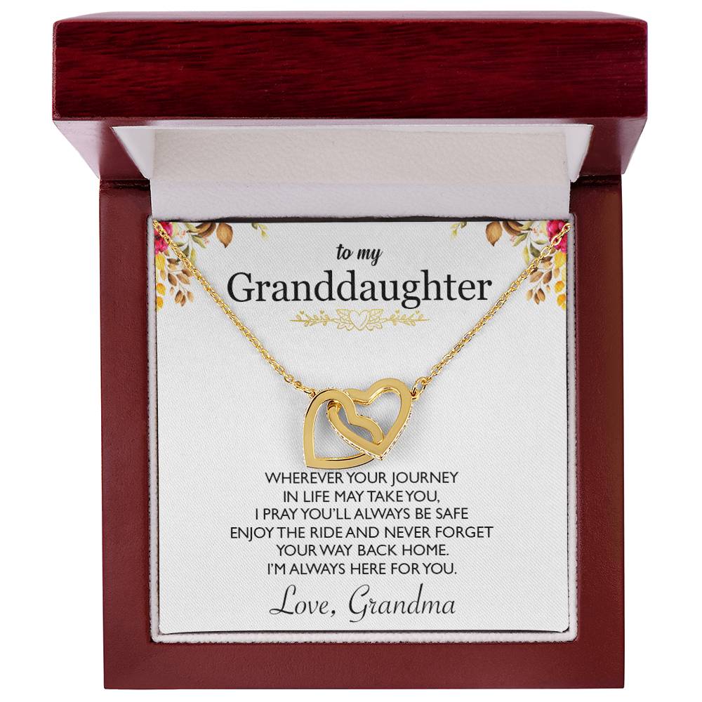 To My Granddaughter - Interlocking Heart Necklace - So6 Interlocking Hearts Necklace