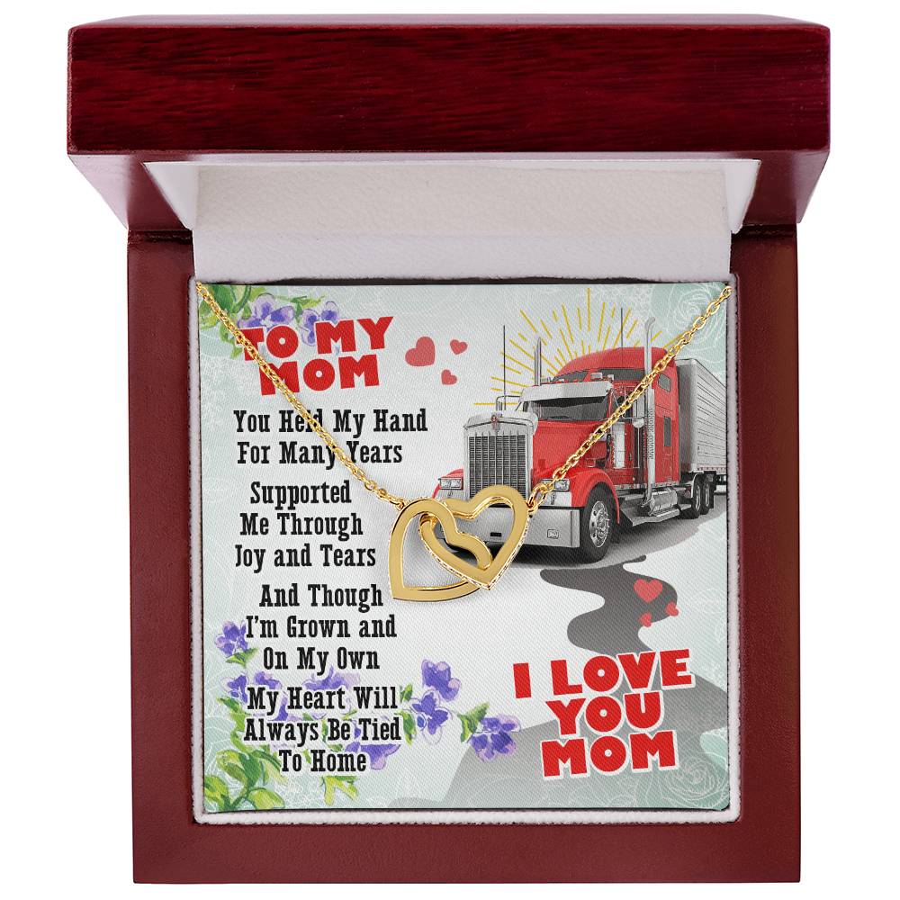 Trucker'S Mom- Interlocking Heart Necklace Interlocking Hearts Necklace