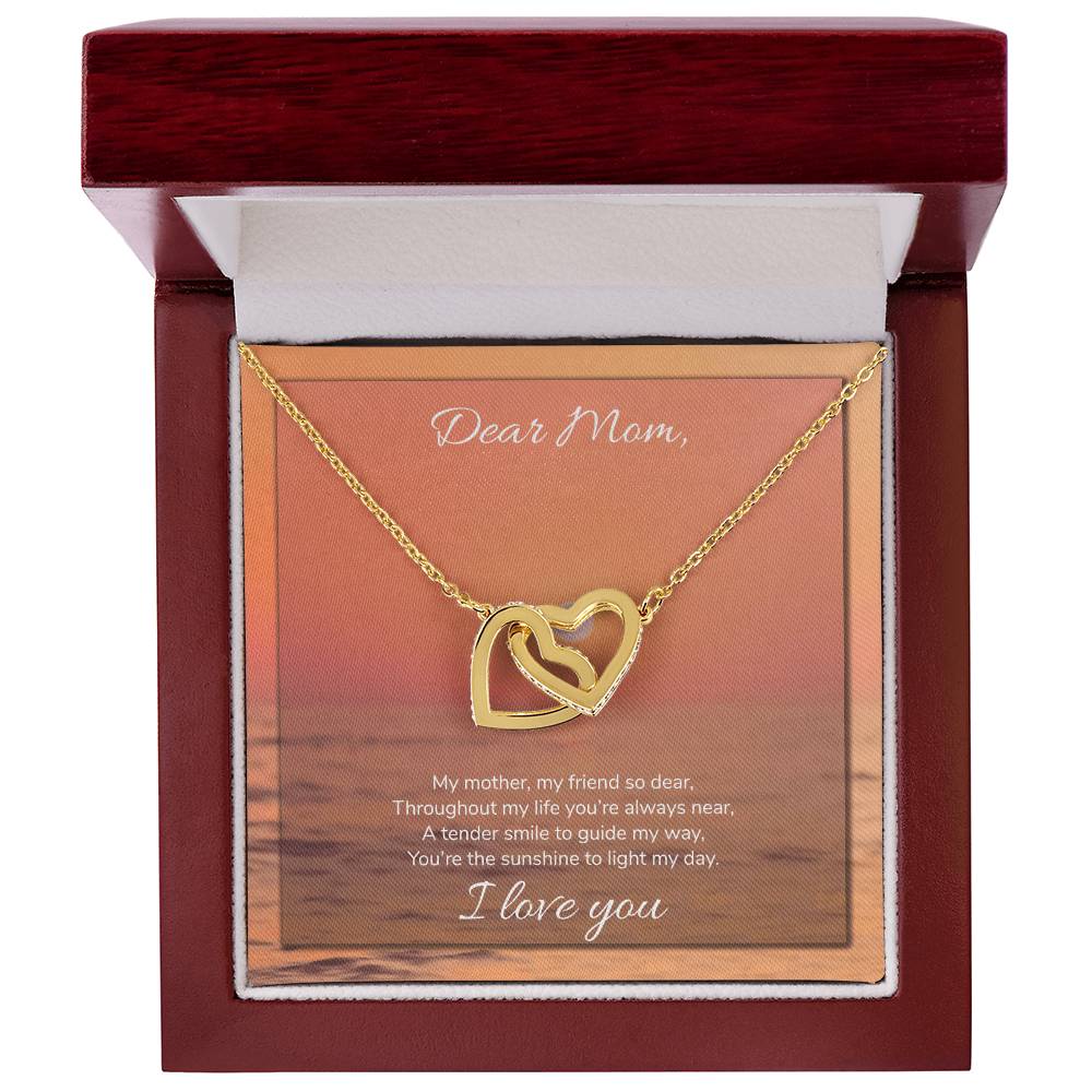 Dear Mom Interlocking Hearts Necklace