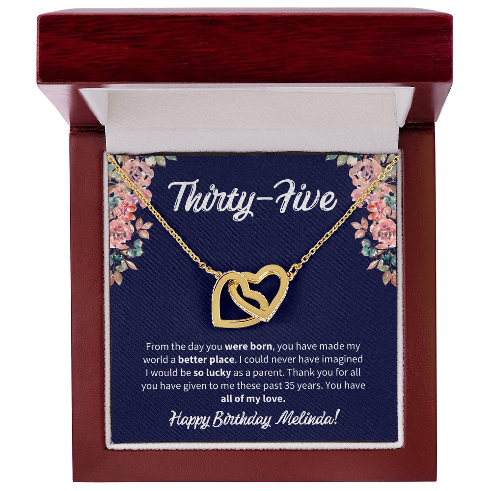 Thirty-Five Birthday All Of My Love Interlocked Hearts Necklace Interlocking Hearts Necklace