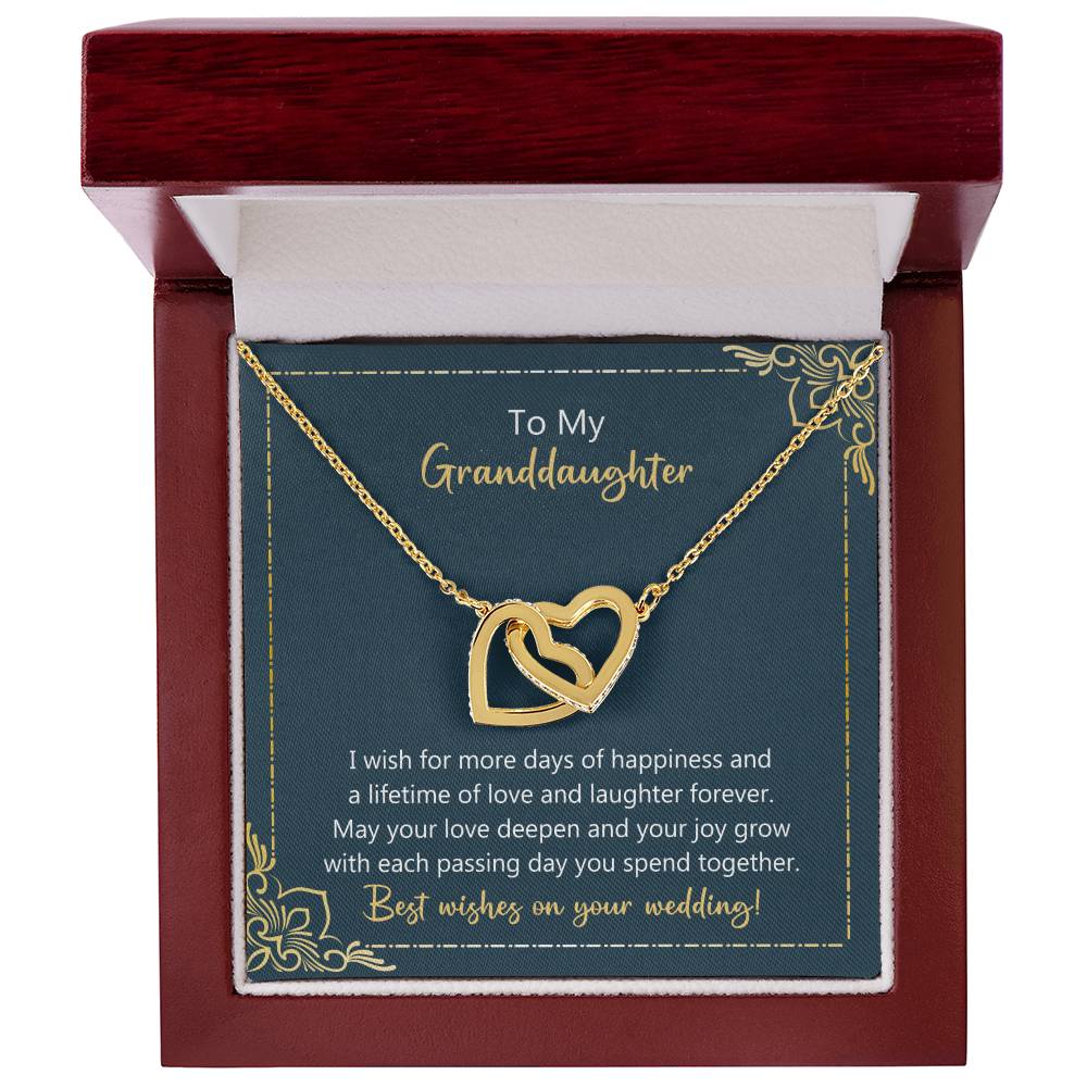 To My Granddaughter May Your Love Deepen Necklace Interlocking Hearts Necklace