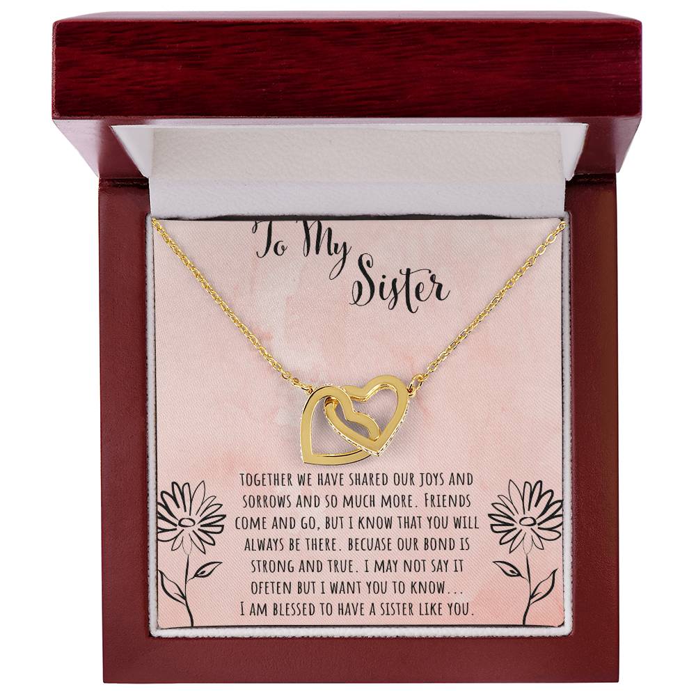 To My Sister Together We Shared Our Joys Interlocking Hearts Necklace