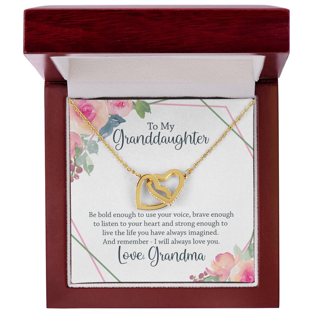 To My Granddaughter - Interlocking Hearts Necklace