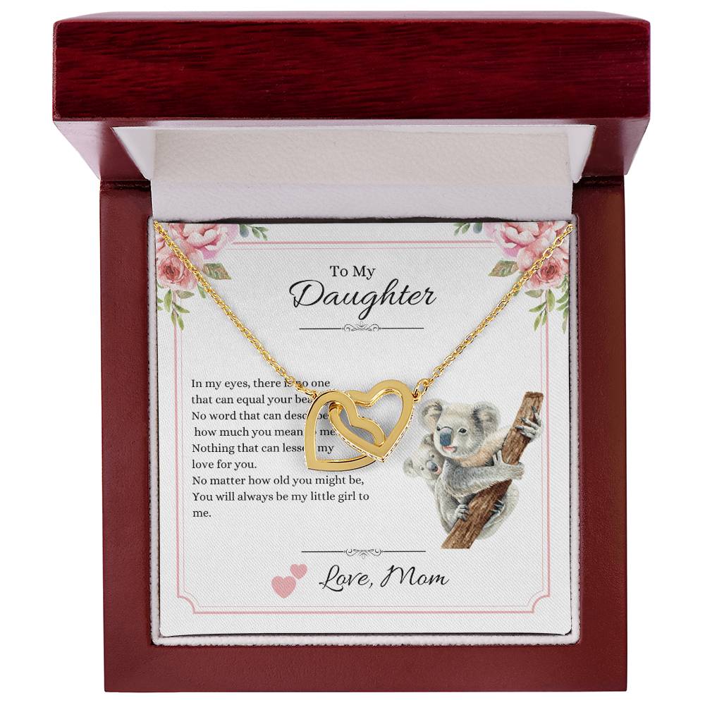 My Daughter In My Eyes - Hearts Necklace Interlocking Hearts Necklace