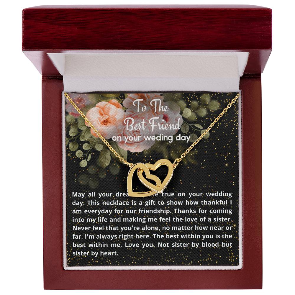 Wedding Gift - To My Best Friend Interlocking Hearts Necklace