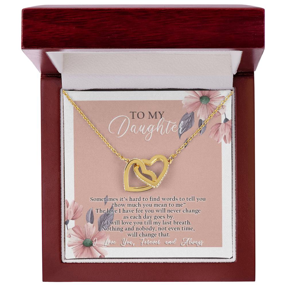 To My Daughter - Interlocking Hearts Necklace - D04