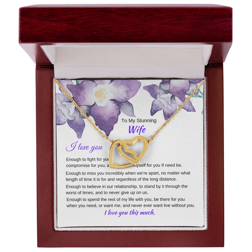 I Love You Enough Necklace Interlocking Hearts Necklace