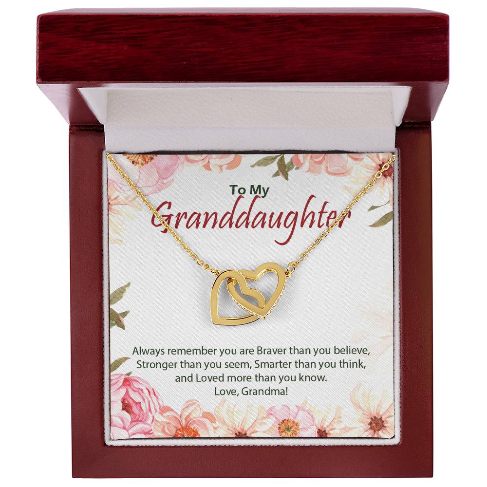 Interlocking Hearts Necklace For Granddaughter