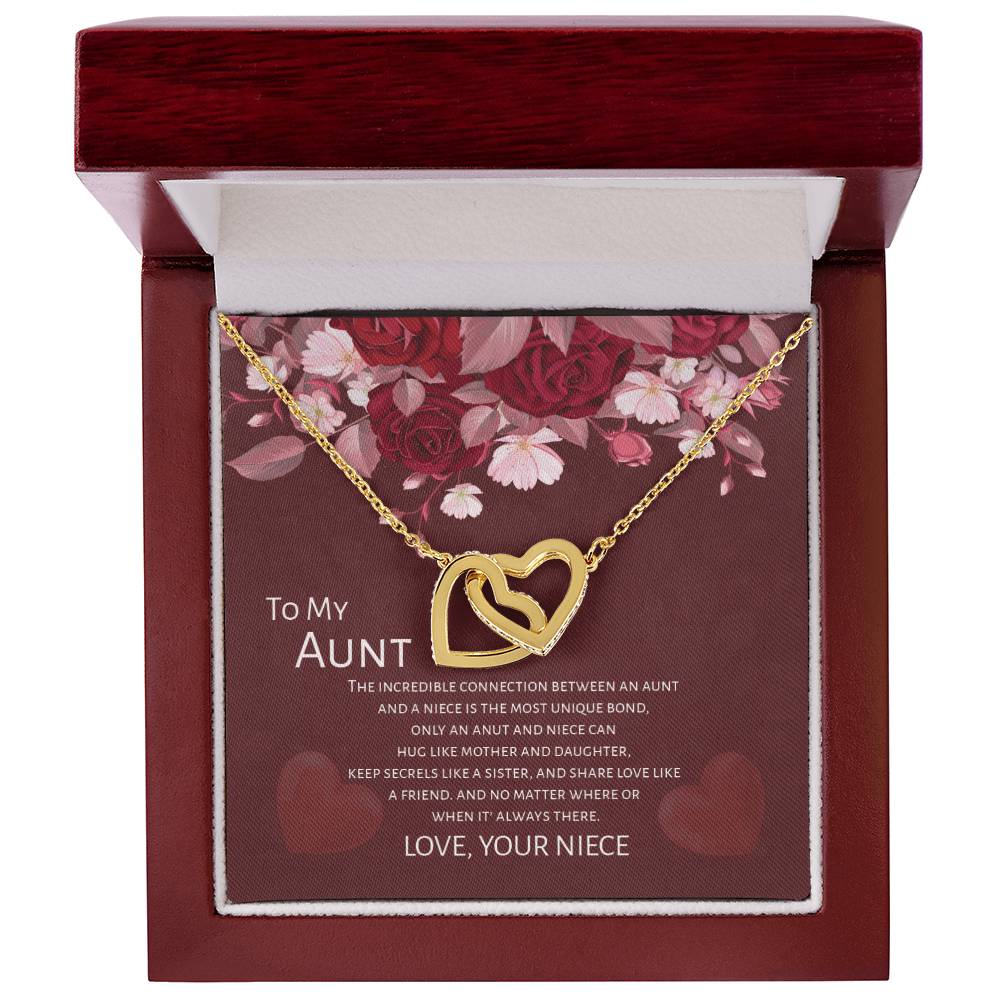 Gift For Aunt - To My Aunt From Niece - Mother'S Day Gift Interlocking Heart Necklace Interlocking Hearts Necklace