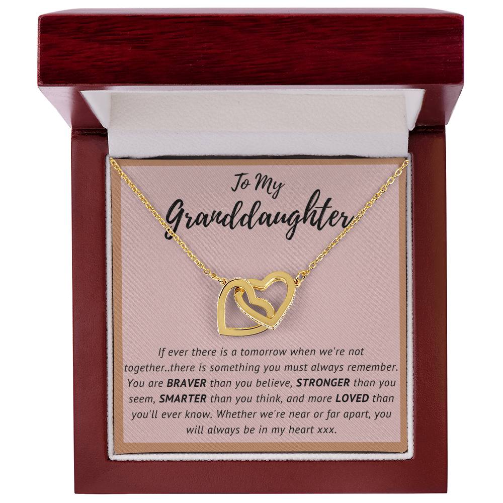 To My Granddaughter - Interlocking Hearts Necklace