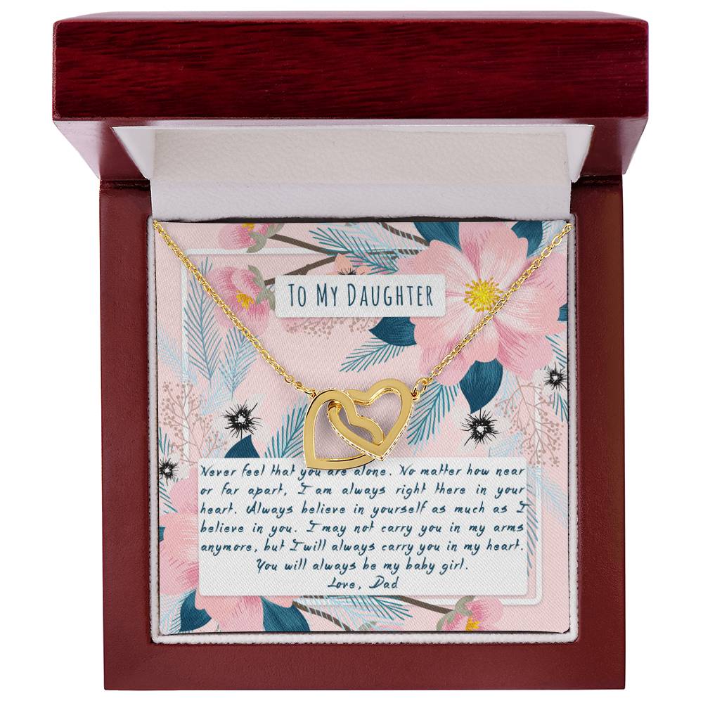 To My Daughter Interlocking Hearts Necklace