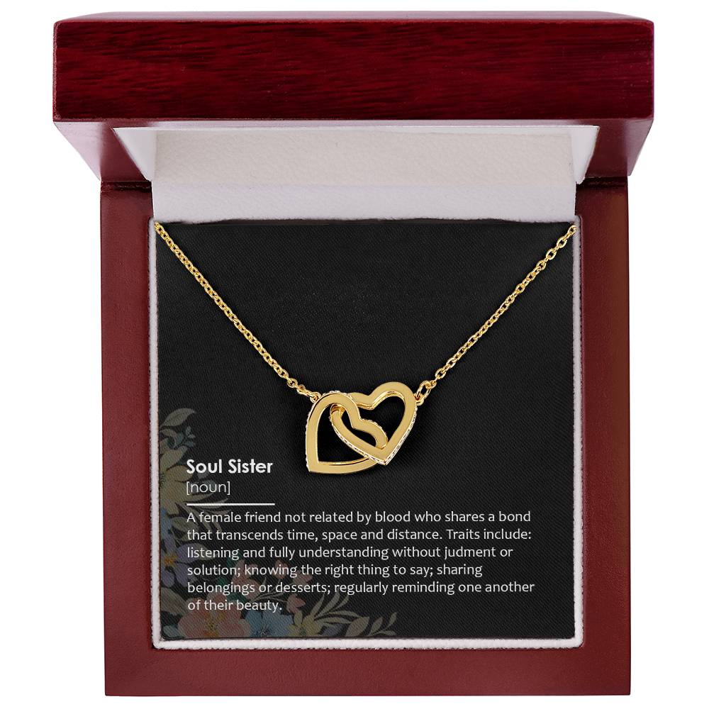 Soul Sister - Double Hearts Necklace Interlocking Hearts Necklace
