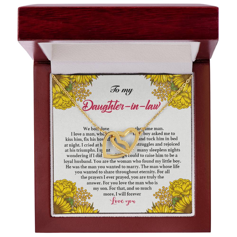 To My Daughter In Law Interlocking Hearts Necklace