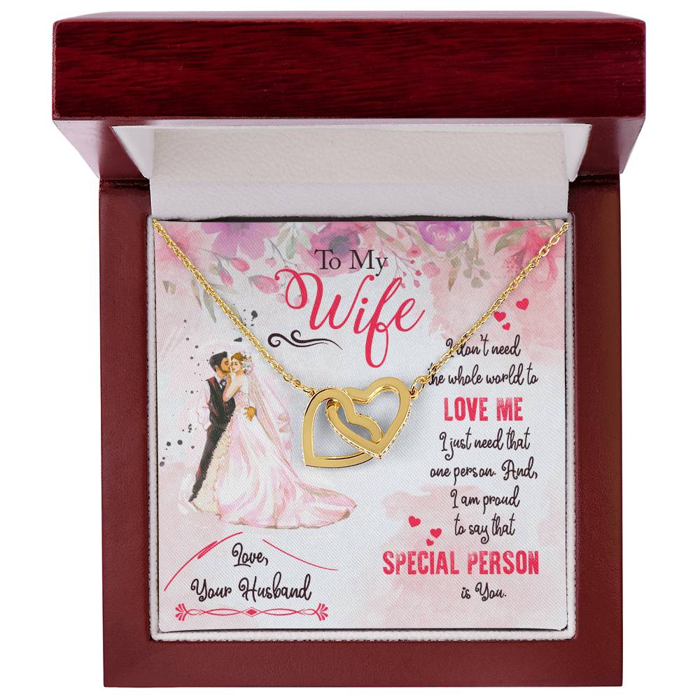 Gift For Wife - I Don'T Need The Whole World Necklace Interlocking Hearts Necklace