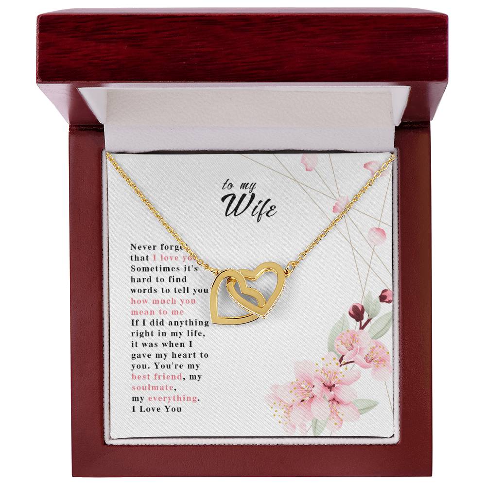To My Wife Interlocking Hearts Necklace