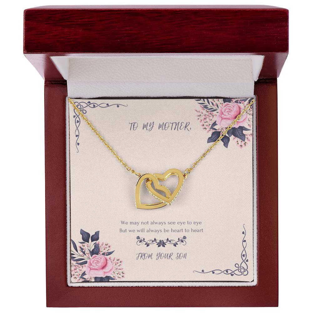 Heart To Heart Never-Ending Love Necklace From Son Interlocking Hearts Necklace