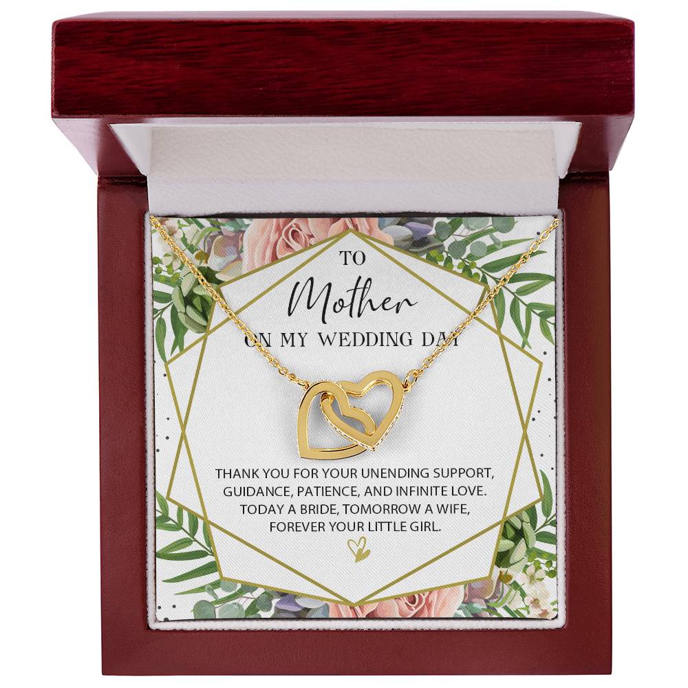 Gift For Mom On Wedding Day Necklace Mother Wedding Gift Necklace Mom Wedding Interlocking Hearts Necklace Thank You Momther Wedding Gift