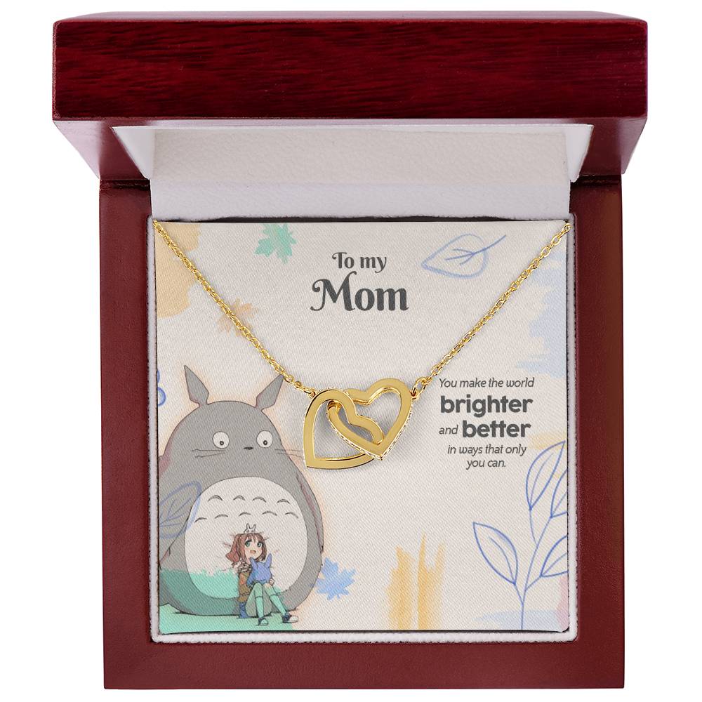 You Make The World Brighter & Better - Interlocked Hearts Necklace Tm2V6 Interlocking Hearts Necklace