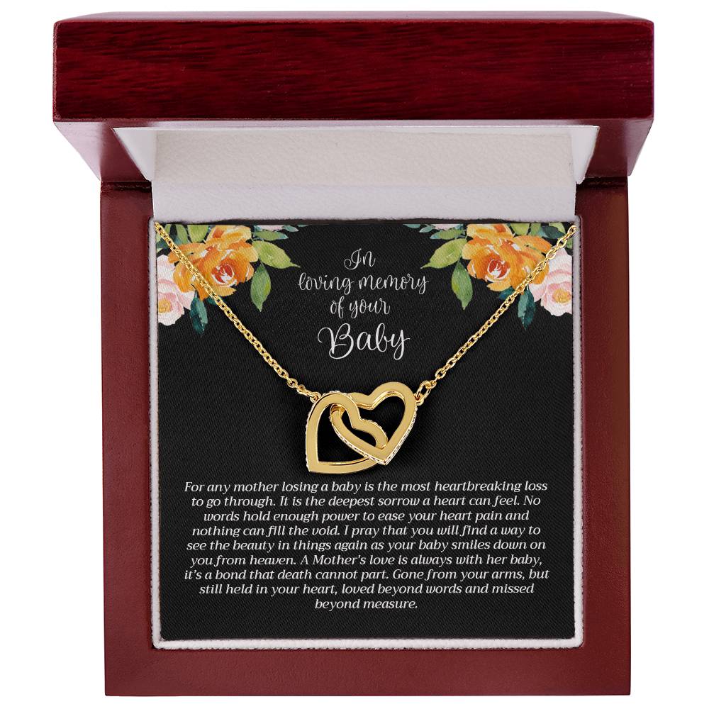 In Loving Memory Baby Necklace Interlocking Hearts Necklace
