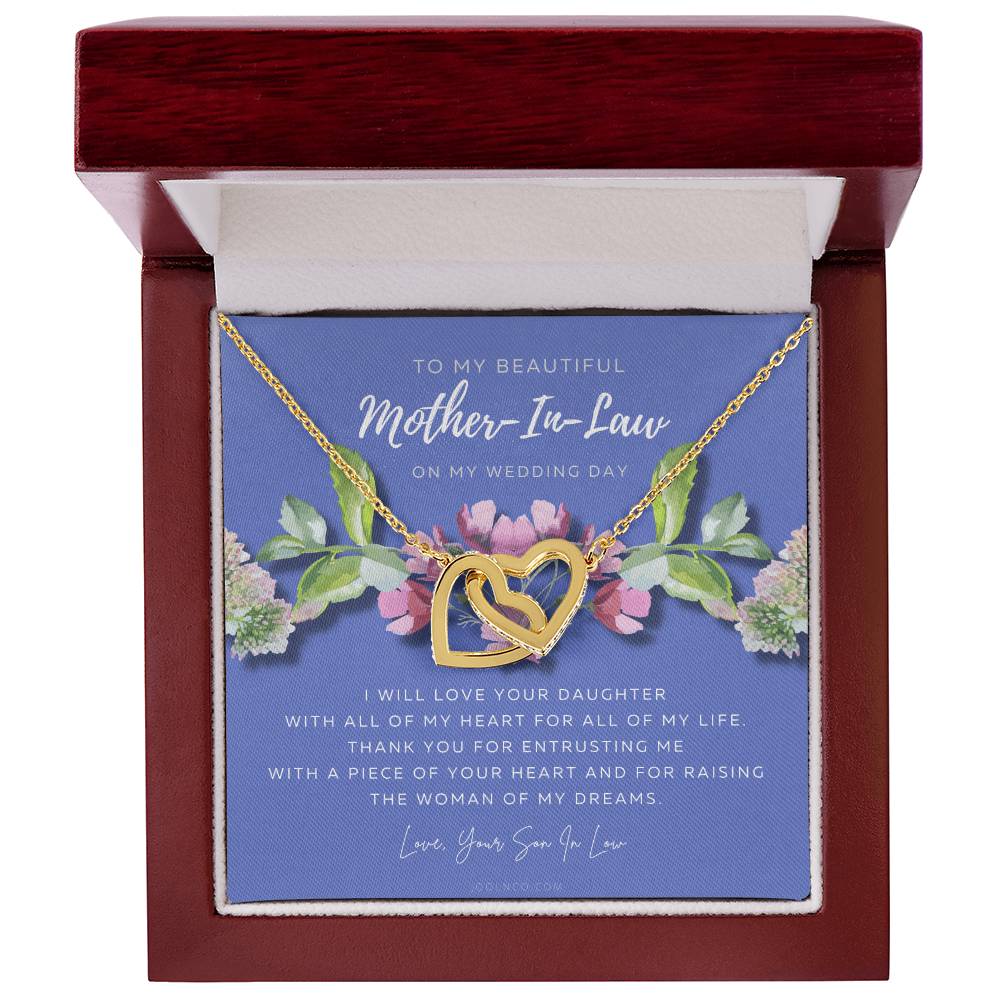Mother Of The Bride Gift From Groom Mother In Law Gift On Wedding Day From Groom Gifts For Mother Of The Bride Future Mother-In-Law Interlocking Hearts Necklace