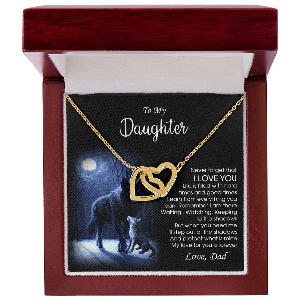 Dad To Daughter Necklace Daughter Gift Sentimental Gift For Daughter From Dad To My Daughter Jewelry Interlocking Hearts Necklace