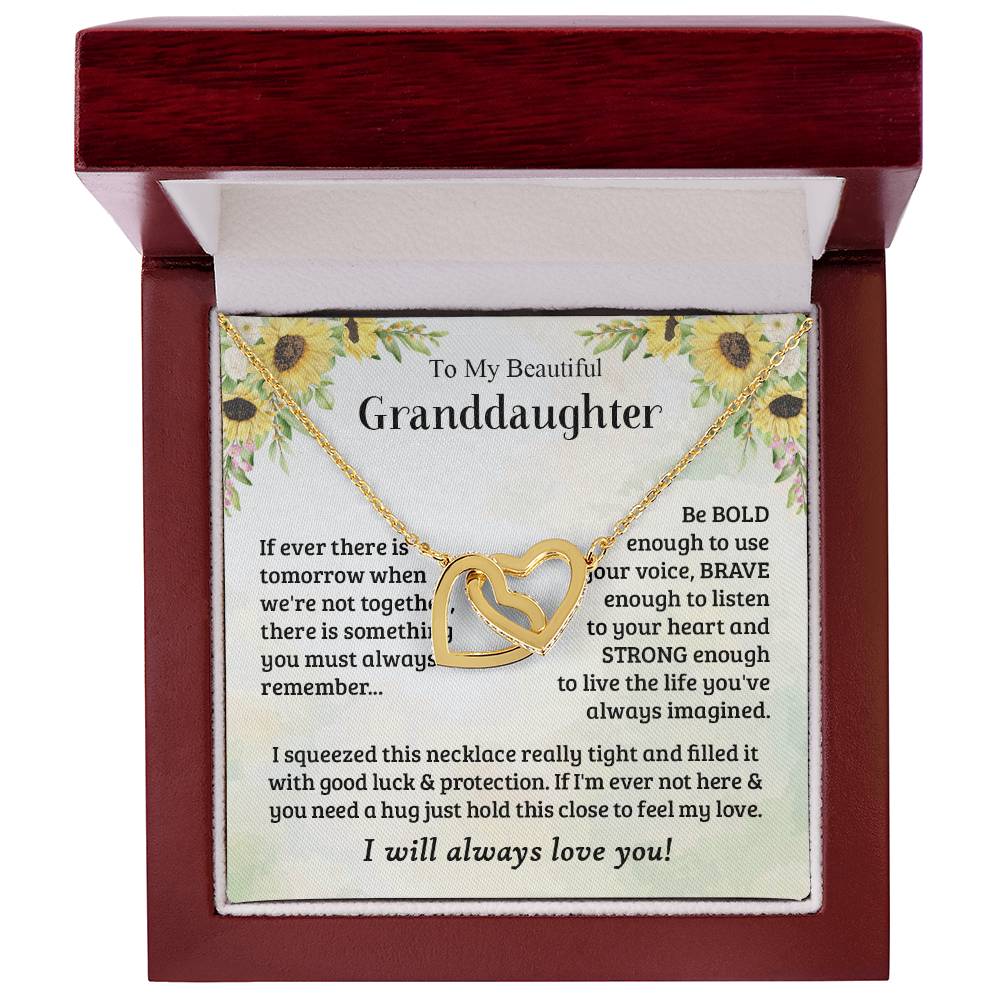To My Granddaughter Always Remember This - Interlocking Hearts Necklace