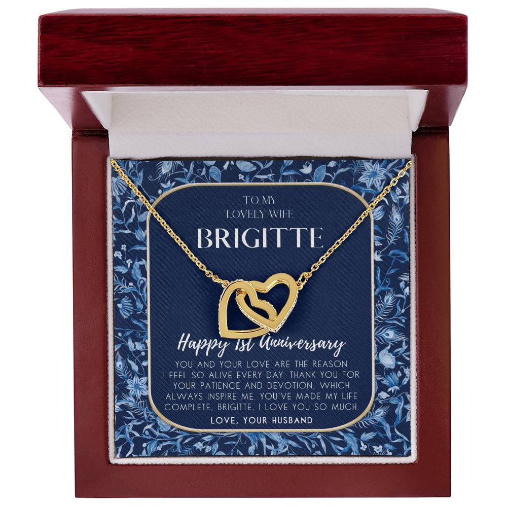 1 Year Anniversary Gift For Wife 1 Year Anniversary Gifts 1 Year Wedding Anniversary Gift Ideas 1St Wedding Anniversary Gift For Her Interlocking Hearts Necklace