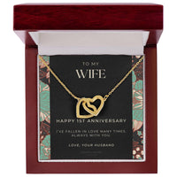 1 Year Anniversary Gift For Wife 1 Year Anniversary Gifts 1 Year Wedding Anniversary Gift Ideas 1St Wedding Anniversary Gift For Her Interlocking Hearts Necklace