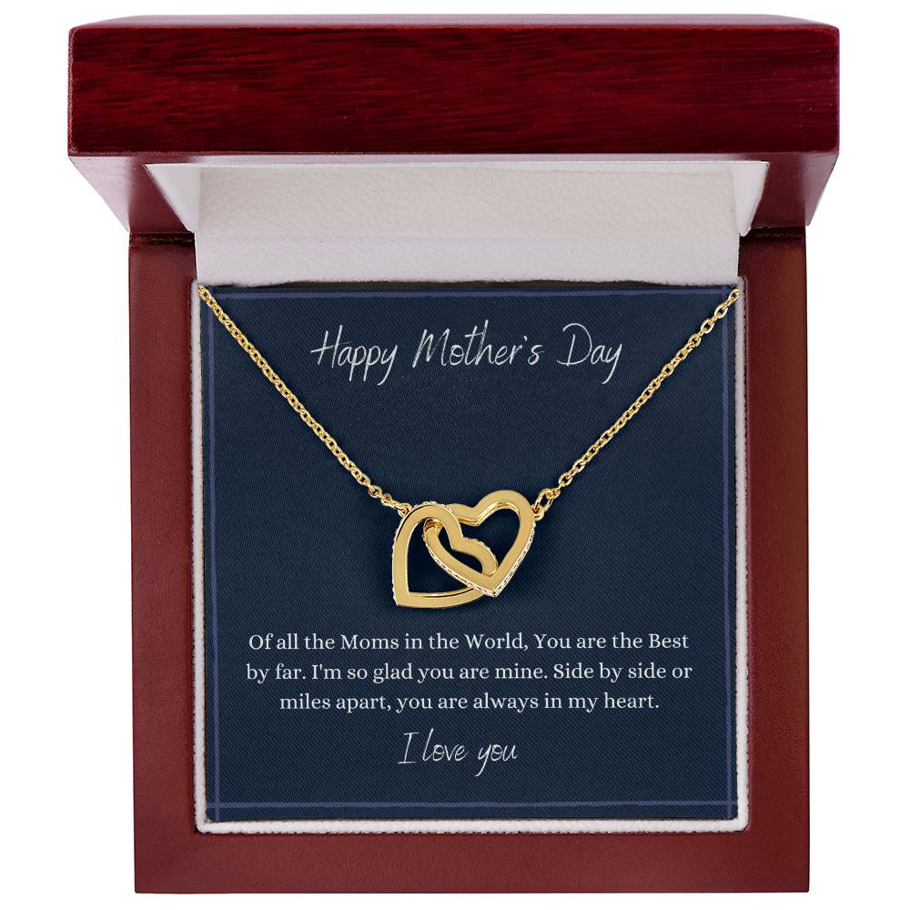 Happy Mother'S Day - Connected Hearts Necklace Interlocking Hearts Necklace