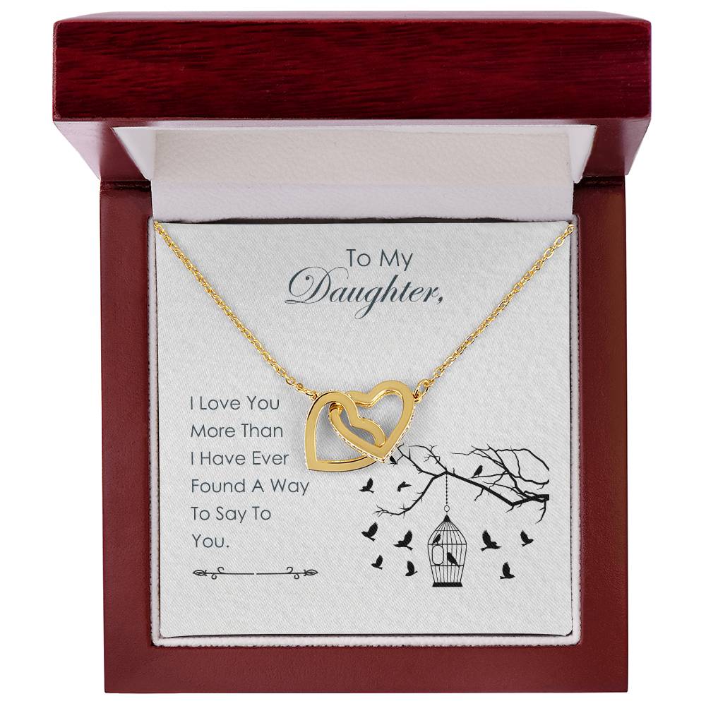 To My Daughter - Interlocking Hearts Necklace