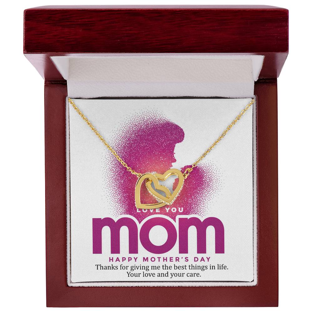 Thanks For Giving Me The Best Things In Life Mother - Necklace Interlocking Hearts Necklace