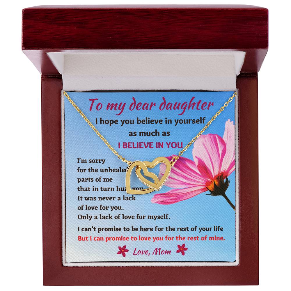 Emotional Message Card To My Daughter With Beautiful Interlocked Hearts Necklace Interlocking Hearts Necklace