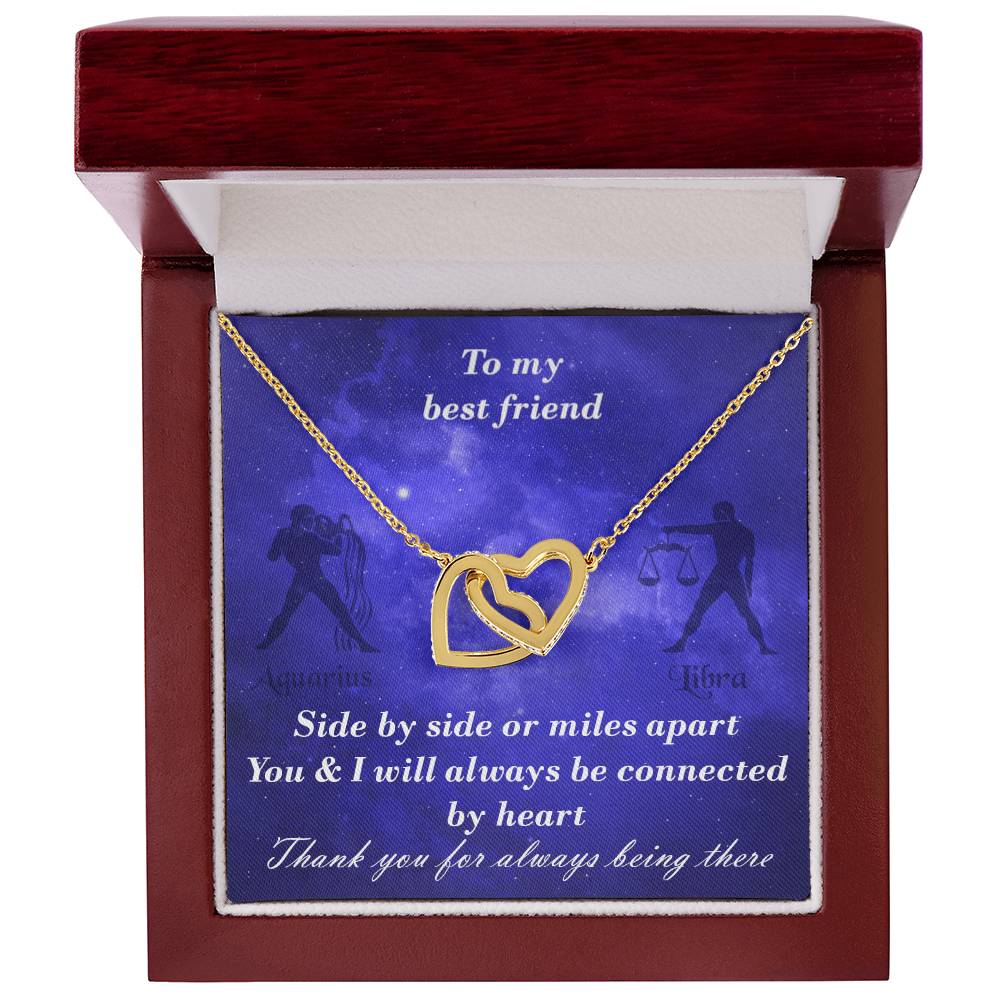 Aquarius To Libra Best Friend Interlocked Hearts Necklace Interlocking Hearts Necklace