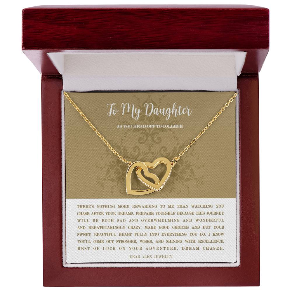 Heading To College Necklace Interlocking Hearts Necklace