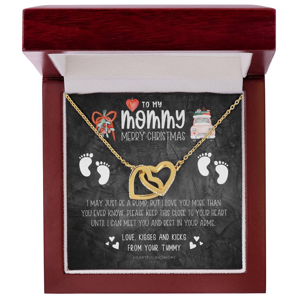 New Mom Christmas Pregnant Wife Christmas Gift Christmas Gift For Pregnant Wife Jewelry For Pregnant Wife Expecting Wife Christmas Interlocking Hearts Necklace