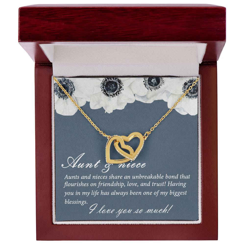 Aunt And Niece Necklace Special Niece Necklace Aunt And Niece Gift Niece Keepsakes Gift For Niece From Aunt Interlocking Hearts Necklace