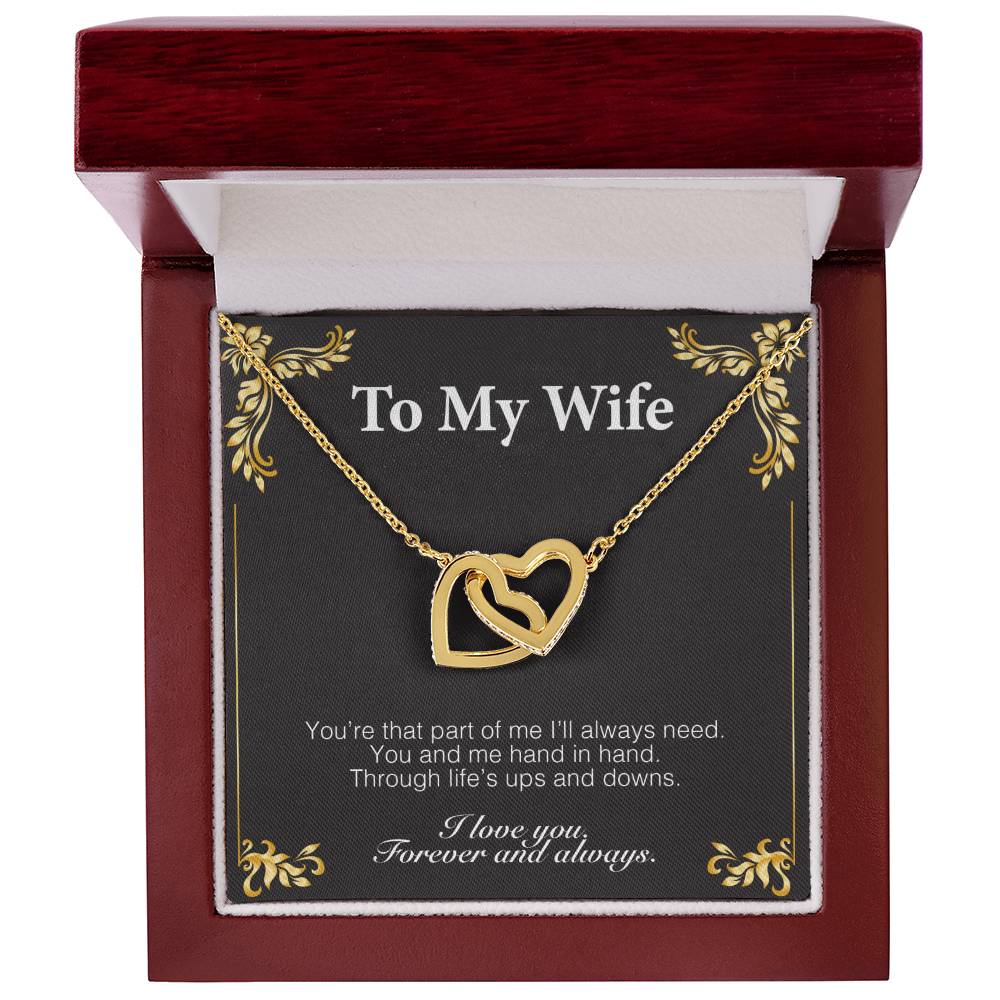 To My Wife - Luxury Interlocking Hearts Lovecube Interlocking Hearts Necklace