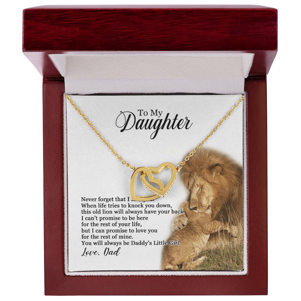 To My Daughter - You Will Always Be Daddy'S Little Girl - Necklace Mb Interlocking Hearts Necklace