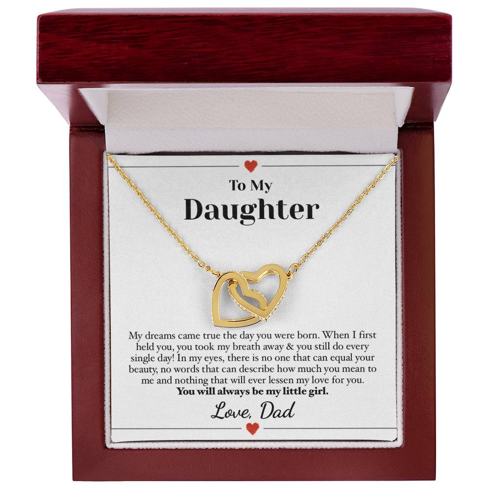 Dream Come True Daughter Love Necklace Interlocking Hearts Necklace