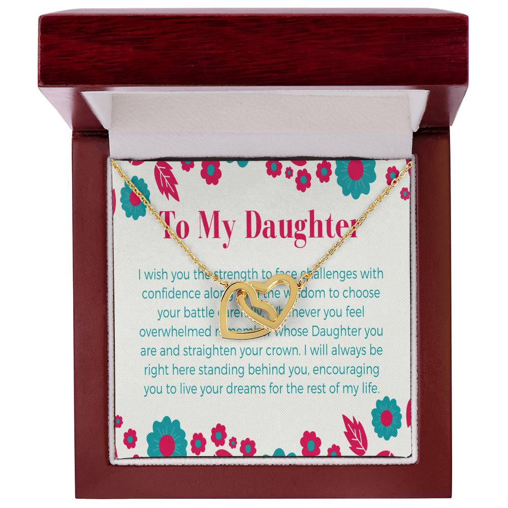 To My Daughter - Birthday Gift For Daughter From Mom Daughter Necklace From Mom Daughter Birthday Jewelry Interlocking Hearts Necklace
