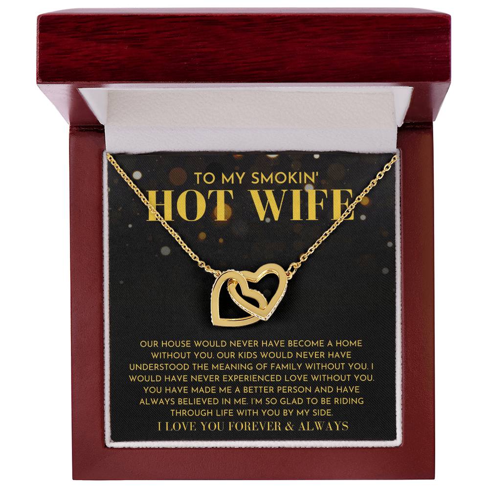 I Love You Forever And Always Interlocking Hearts Necklace