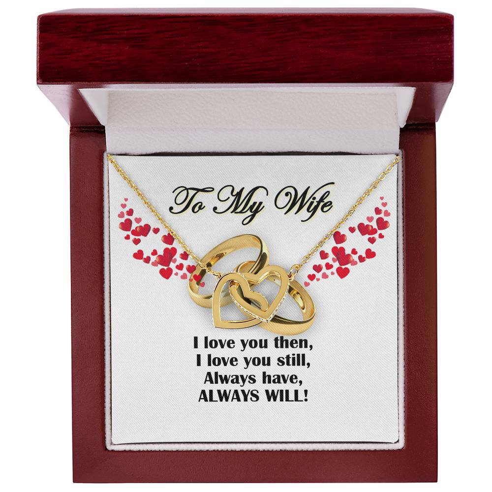 To My Wife - I Love You Forever - Perfect Gift For Wife - Tmfw26 Interlocking Hearts Necklace