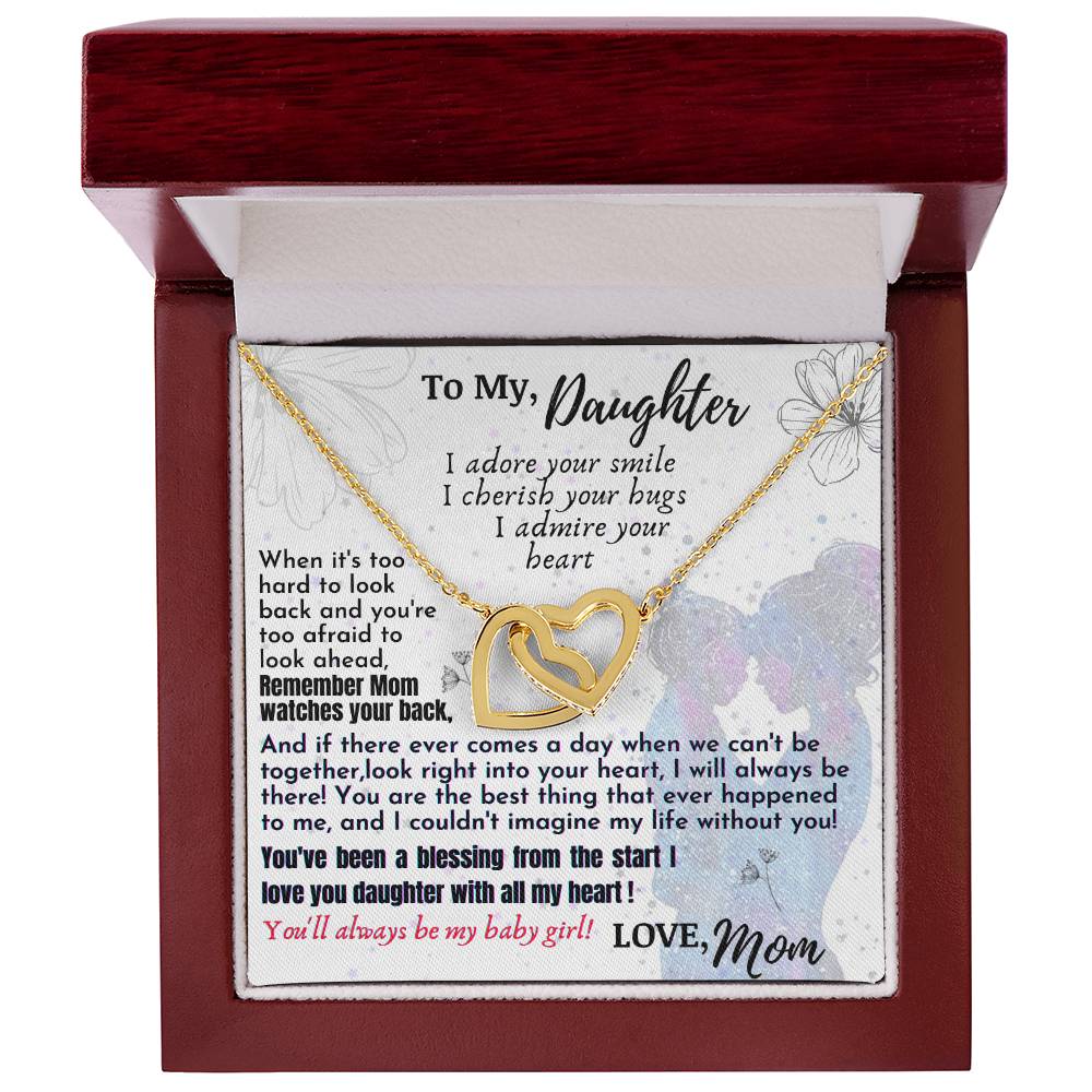 To My Daughter- Interlocking Hearts Necklace